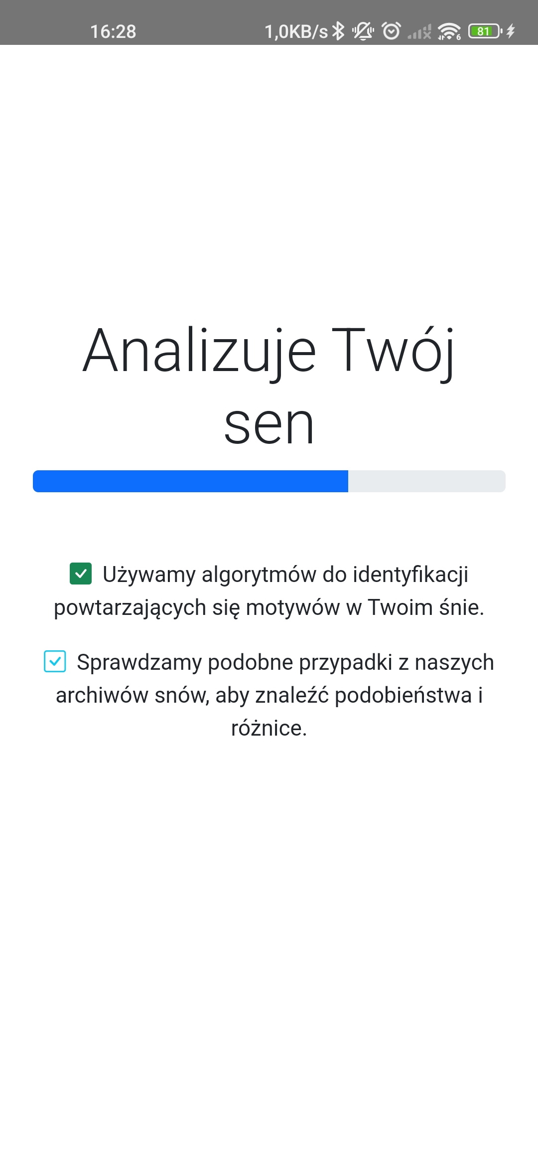 Analizator snu - ekran główny