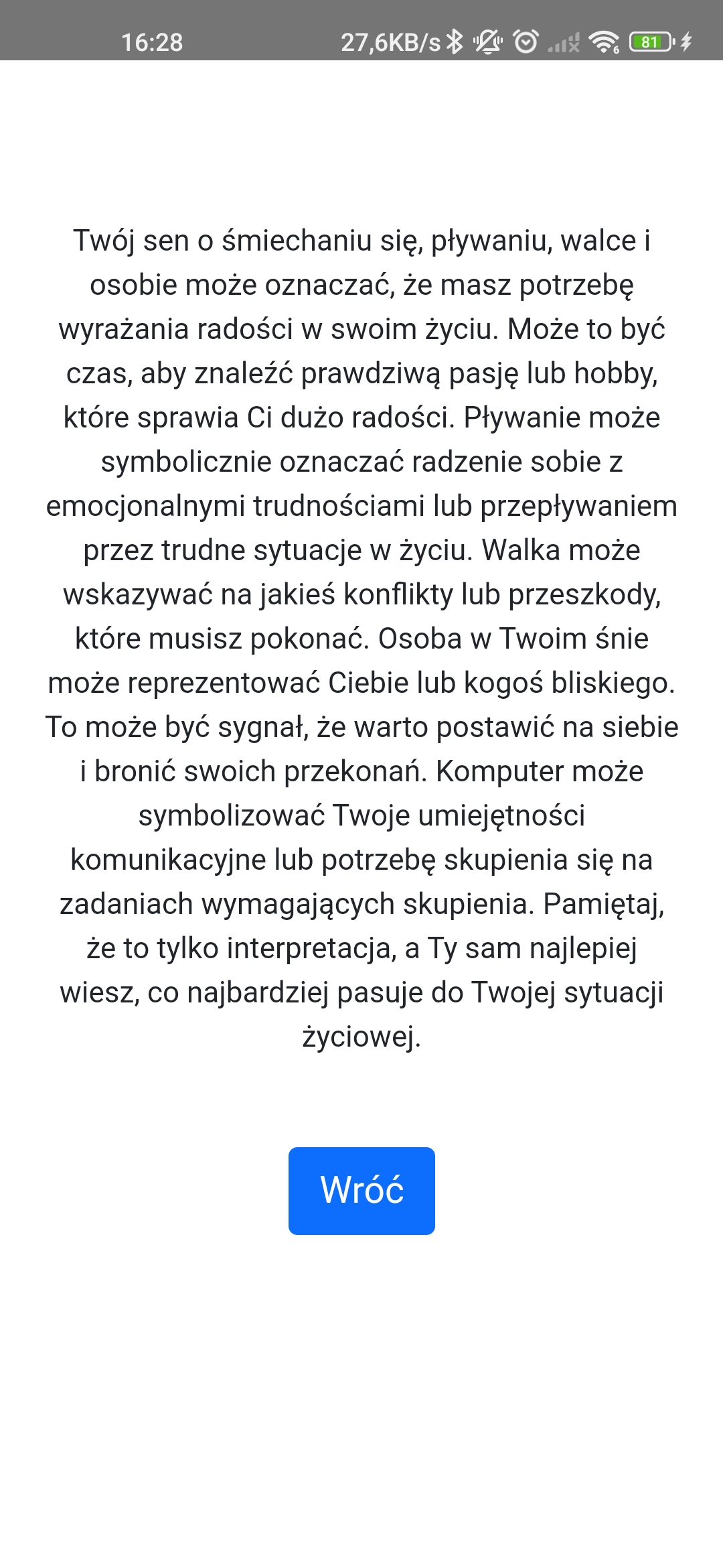 Analizator snu - ekran główny